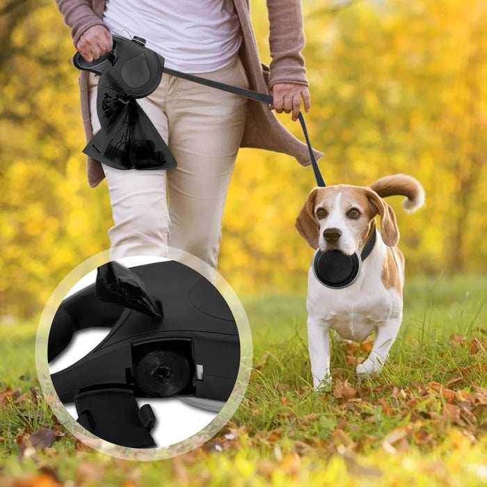 Dog Walking Leash with Built-In Water Bottle