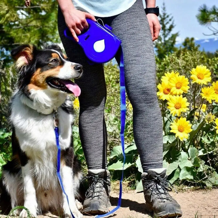 Dog Walking Leash with Built-In Water Bottle