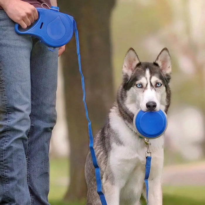 Dog Walking Leash with Built-In Water Bottle