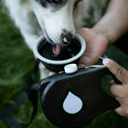 Dog Walking Leash with Built-In Water Bottle