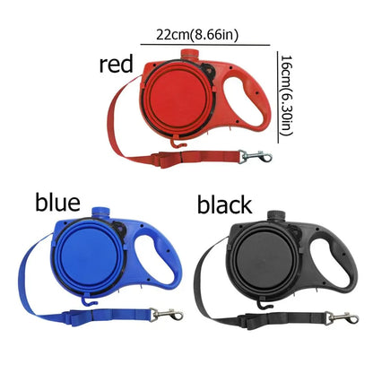 Dog Walking Leash with Built-In Water Bottle